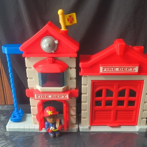 Little People Other - Fire Department + Garage + Character Hap-P-Kid Playset